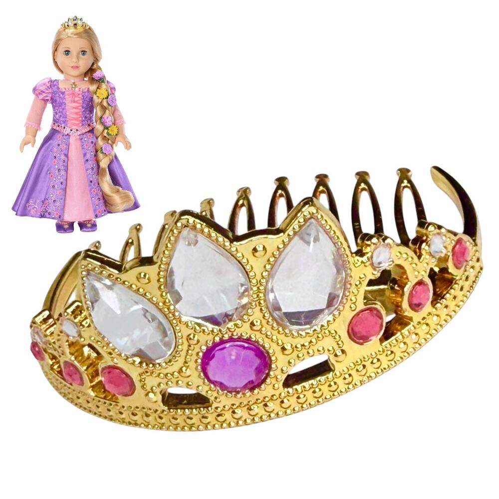 American Girl Gold Jeweled Tiara Rapunzel Collector Doll Comb Crown Accessory